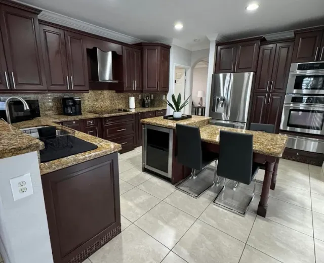 Spotless kitchen in a South Miami-area home after an Ire Cleaning Services clean