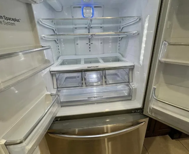 Spotless refrigerator interior in a Westchester-area home after an Ire Cleaning Services deep clean